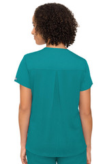 Back View of Med Couture Touch V-Neck Top 7468 in Teal