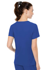 Back view of Med Couture Insight side pocket top in royal. Item MC2468.