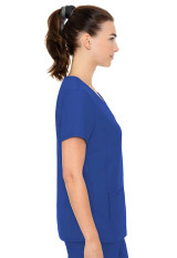 Side  view of Med Couture Insight side pocket top in royal. Item MC2468.