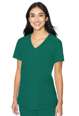 Front view of Med Couture Insight 3-pocket top in hunter. Item MC2411.