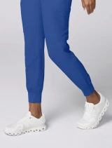 Jogger cuff detail of Med Couture Insight Women's Drawstring Cargo Jogger Scrub Pant MC2711 in Royal