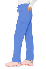 Side View of Med Couture Touch Yoga Waist Pant 7725 in Ceil