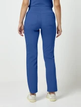 Back view of Med Couture Touch Women's Yoga Waist Cargo Pant #7725 in Royal