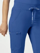 Cargo pocket detail of Med Couture Touch Women's Yoga Waist Cargo Pant #7725 in Royal