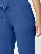 Cargo pocket detail of Med Couture Touch Women's Yoga Waist Cargo Pant #7725 in Royal