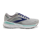 outside view of Brooks women's Adrenaline GTS 22 alloy/blue/green