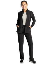 Full view of the Sanibel Sustain women's zip front jacket #PL327 in black.