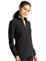 Right side view of the Sanibel Sustain women's zip front jacket #PL327 in black.