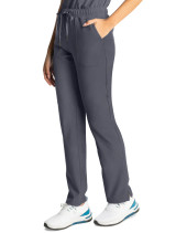 Left side view of the Sanibel Sustain tapered leg pant #PL131 in pewter.