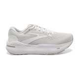 Brooks Men's Ghost Max White/Oyster/Metallic Silver