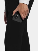 Side pocket detail of Med Couture Amp Women's Drawstring Cargo Pant #MC101 in Black