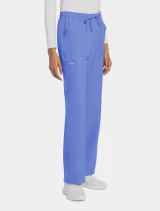 Right side view of Cherokee Workwear Originals Ultra Women's Drawstring Straight Leg Cargo Scrub Pant CK272A in Ciel