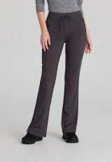 front view of the Skechers Slip-Ins women's flare leg scrub pant skp656 in pewter