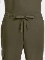 Drawstring waistband close-up of Healing Hands Quest Men's Zip-Fly Drawstring Scrub Pant HH154 in Olive