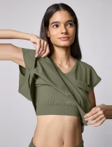 Built-in bra detail of Healing Hands Quest Women's Built-In-Bra Dolman Scrub Top HH00029 in Olive