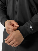 A close up view of the sleeve cuff on the Carhartt mens scrub jacket C86310 in black