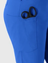 Cargo pocket detail of WINK Boundless Women's Flare Leg Cargo Scrub Pant 5551 in Royal