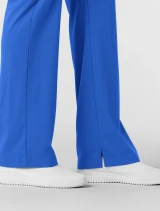 Bootcut hem with side slit detail of WINK Boundless Women's Bootcut Cargo Scrub Pant 5251 in Royal