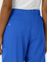 Back pocket detail of WINK Boundless Women's Classic Wide Leg Cargo Scrub Pant 5451 in Royal