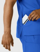 Side pocket detail of WINK Boundless Men's 4-Pocket V-Neck Scrub Top 6351 in Royal