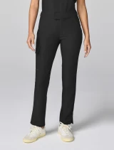 Front view of Healing Hands Quest Women's Tapered Trouser Scrub Pant HH00044 in Black