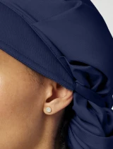 Side detail of Cherokee Workwear Originals Ultra Unisex Bouffant Scrub Hat CK00005 in Navy
