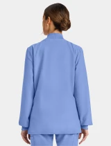 Back view of Cherokee Workwear Originals Ultra Women's Zip Front Scrub Jacket CK00013A in Ciel