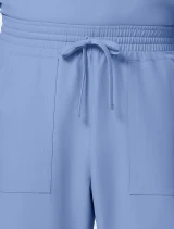 Drawstring waistband close-up of Cherokee Workwear Originals Ultra Men's Drawstring Jogger Scrub Pant CK00035A in Ciel