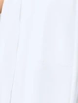 Logo detail of Cherokee Workwear Originals Ultra Women's 3/4 Sleeve Snap Front Scrub Dress CK00046 in White