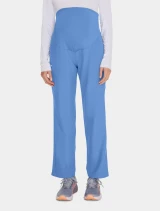 Front view of Cherokee Workwear Originals Ultra Women's Maternity Straight Leg Cargo Scrub Pant CK118A in Ciel