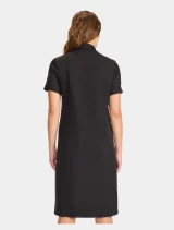 Back view of Cherokee Workwear Originals Ultra Women's Button Front Scrub Dress CK512A in Black