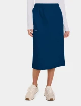 Alternate front view of Cherokee Workwear Originals Ultra Women's Mid Length Cargo Scrub Skirt CK563A in Navy