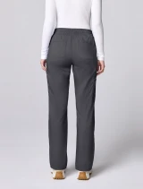 Back view of Cherokee Workwear Revolution Women's 12-Pocket Straight Leg Cargo Scrub Pant CK00002 in Pewter