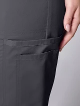 Side pocket detail of Cherokee Workwear Revolution Women's 12-Pocket Straight Leg Cargo Scrub Pant CK00002 in Pewter