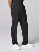 Side view of Healing Hands HH Works Men's Mid Rise Zip Fly Straight Leg Pa Scrub Pant HH00052 in Black