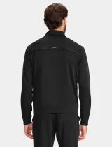 Back view of Healing Hands HH Works Men's Zip Front Scrub Jacket HH322 in Black