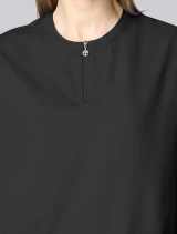 Neckline close-up of Healing Hands HH Works Women's Dolman Scrub Top HH00050 in Black