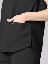 Side pocket detail of Healing Hands HH Works Women's Dolman Scrub Top HH00050 in Black