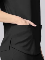 Side pocket detail of Healing Hands HH Works Women's Dolman Scrub Top HH00050 in Black