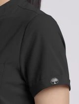 Sleeve pocket detail of Healing Hands HH Works Women's Macy Scrub Top HH650 in Black