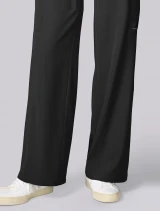Front view of Healing Hands HH Works Women's Wide Leg Scrub Pant HH00045 in Black