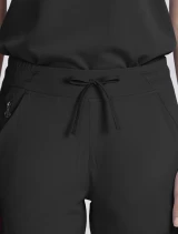 Drawstring waistband close-up of Healing Hands HH Works Women's Rhea Jogger Scrub Pant HH050 in Black