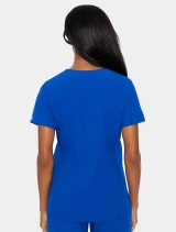 Back view of Med Couture Touch Women's Maternity V-Neck Scrub Top MC628 in Royal