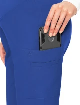 Side pocket detail of Med Couture Touch Women's Maternity Scrub Pant MC028 in Royal