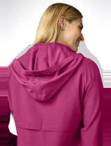 Back 2 detail of Med Couture Amp Women's Warm Up Scrub Jacket MC00028 in Pink Power