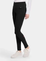 Alternate side view of Med Couture Amp Knit Women's Medical Legging Scrub Pant MC151 in Black