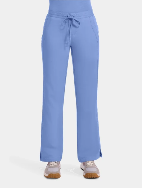 Front view of Healing Hands Purple Label Women's Taylor Drawstring Bootcut Scrub Pant 9095 in Ciel