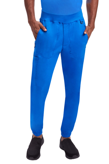 Front view of Healing Hands Purple Label Men's Dante Jogger Scrub Pant 9301 in Royal