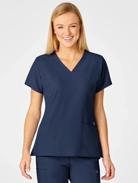 Wink W123 Women's Basic V-Neck Top #6255