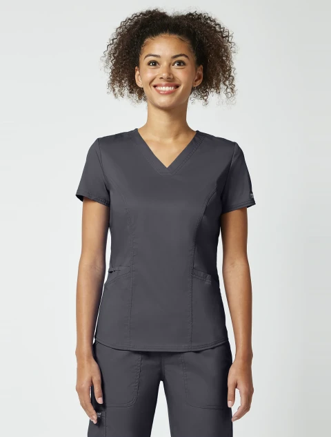 Cherokee Workwear  Revolution Women's Petite V-Neck Top #WW612P